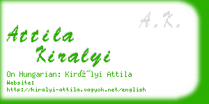 attila kiralyi business card